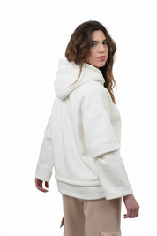 Felpa Oversize a strati da Donna Layered 310 GSM – Hoodie Streetwear LS-LU7917 - Lauro Sport