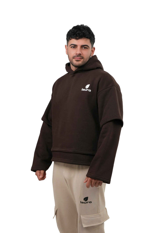 Felpa Oversize Layered Streetwear Uomo 310 GSM - LS-LU7917 - Lauro Sport