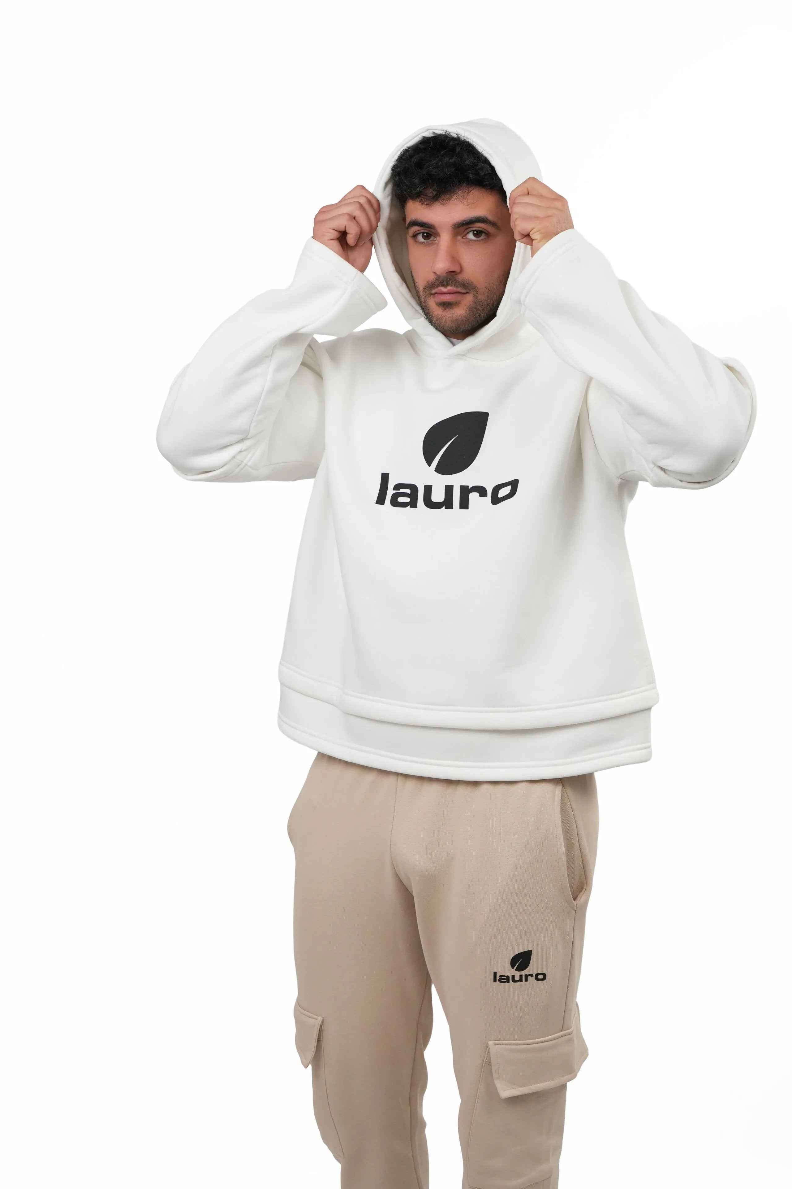 Felpa Oversize Hoodie Layered Uomo 310 GSM – LS-LU7917 - Lauro Sport