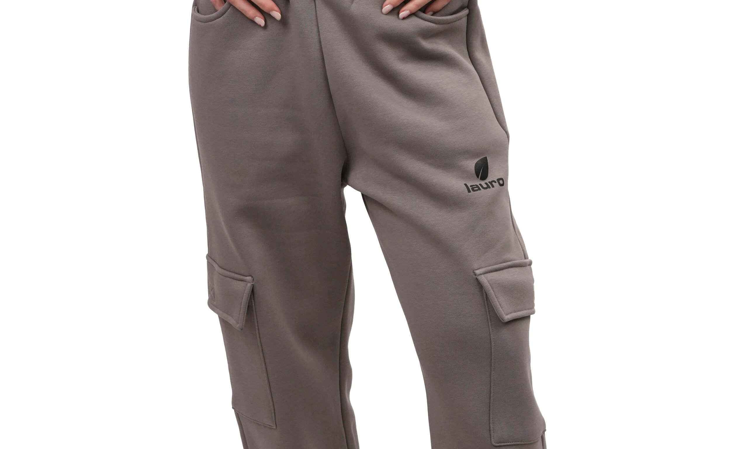 Pantaloni Donna Cargo Oversize in Felpa con Tasche Laterali LS-YU0907 - Lauro Sport