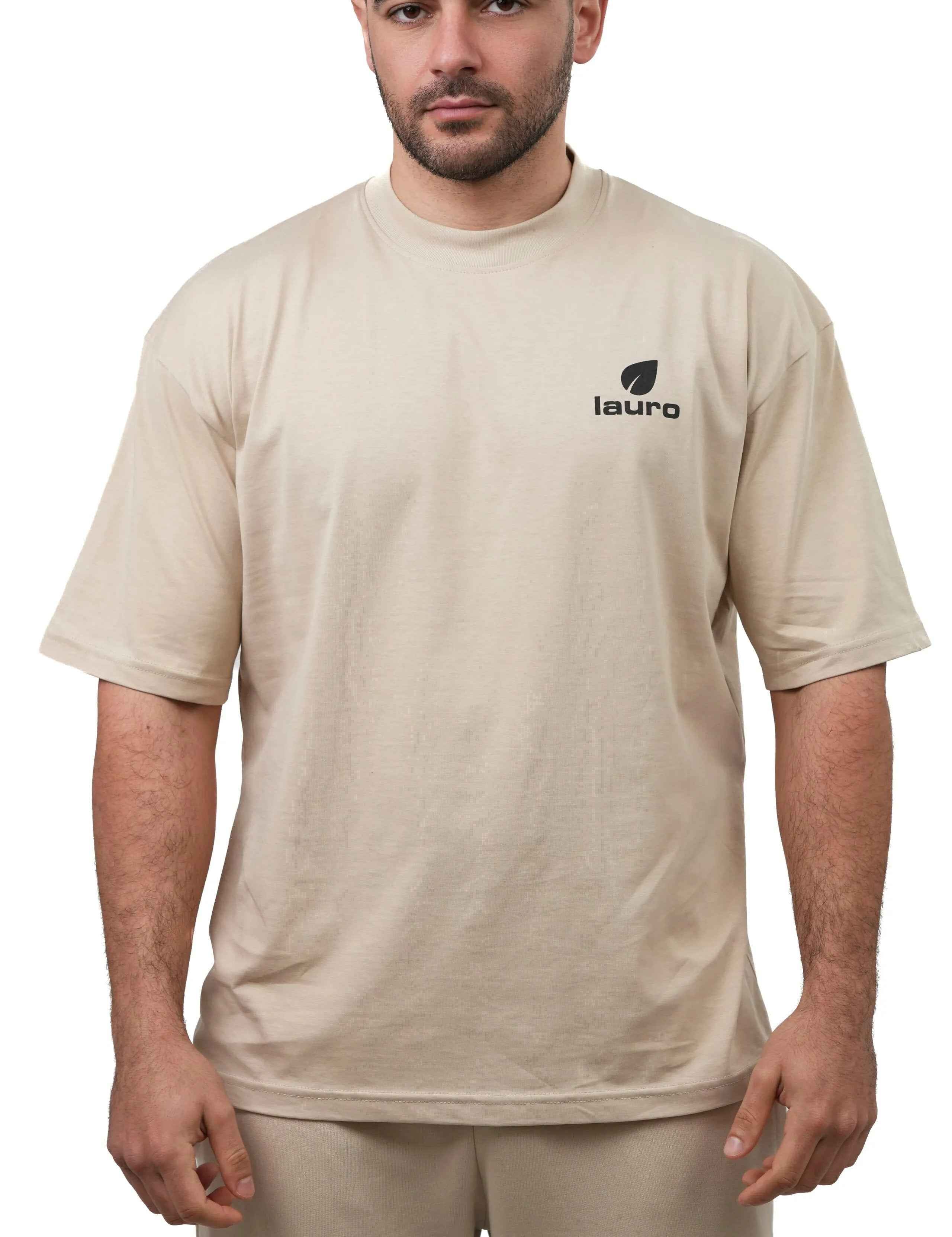 T-shirt Uomo Cotone 100% Boxy Fit Giro Sceso - LS-LU21039 - Lauro Sport